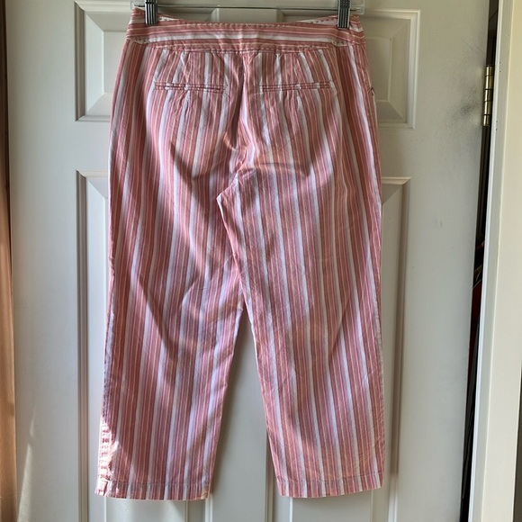 Talbots Petites Striped Cotton Capris - Picture 2 of 15